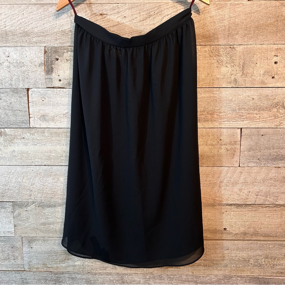🇨🇦 Vintage‎ Marjorie Hamilton women’s black sheer midi a-line flared skirt